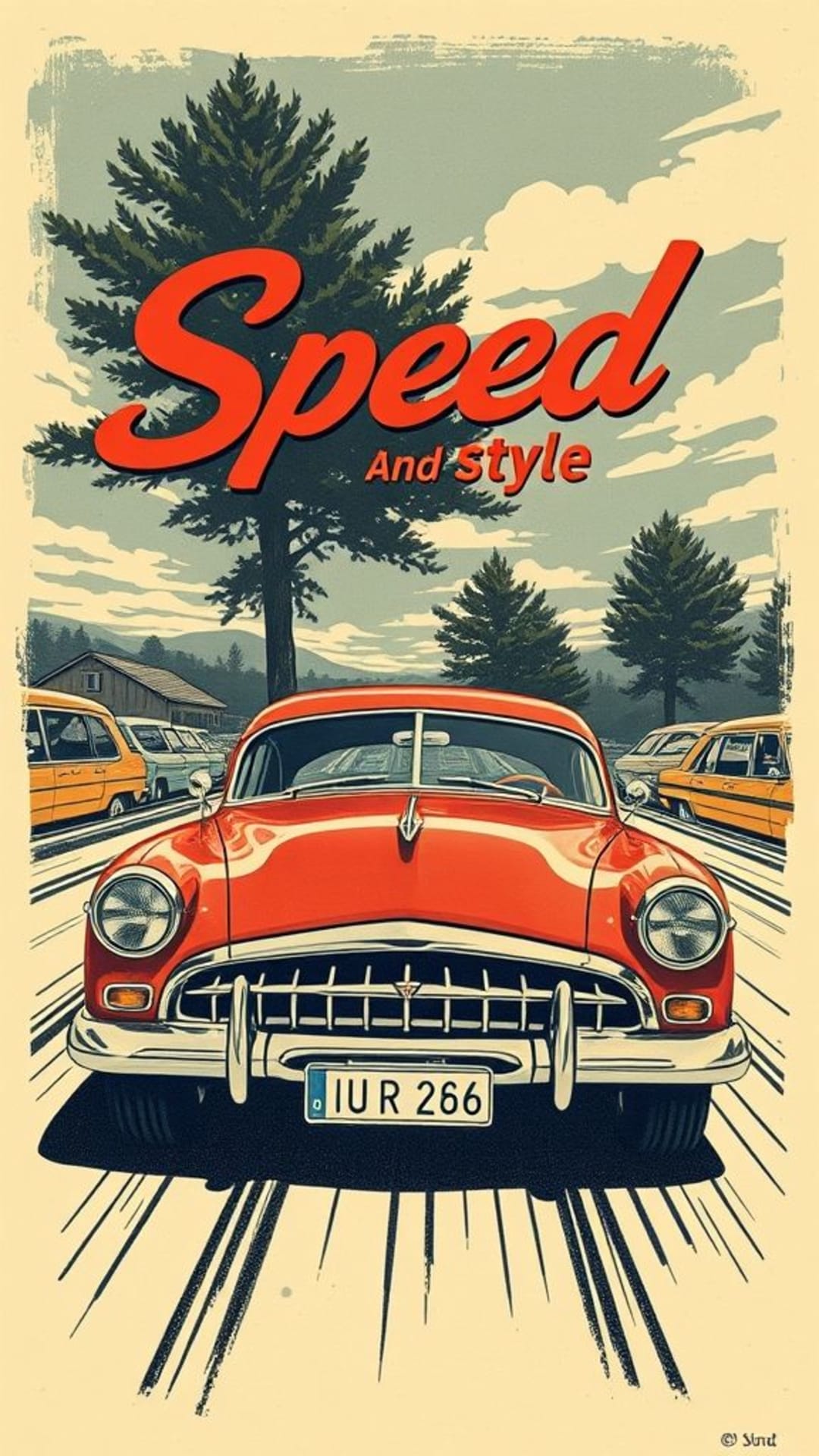 Manifesti di auto d'epoca retrò velocità e stile sensazione nostalgica