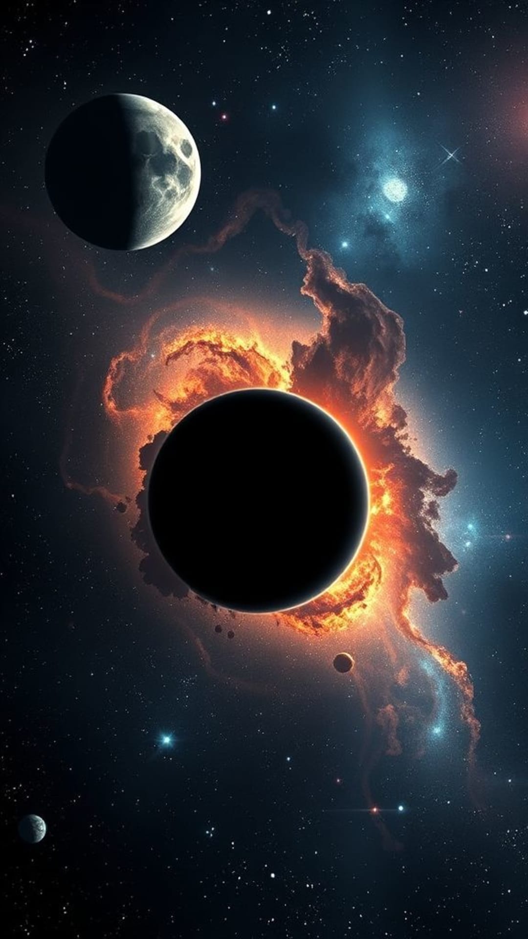 Corpi celesti stelle lune pianeti fenomeni astronomici esplorazione spaziale futuristica fantascienza nebulosa galassie distanti buchi neri