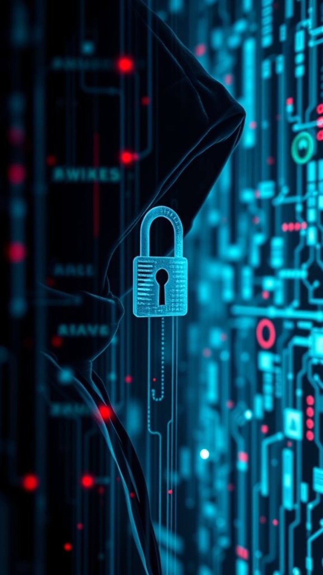 sicurezza informatica privacy digitale hacking temi dati crittografati reti sicure velo trasparente sicurezza digitale moderna