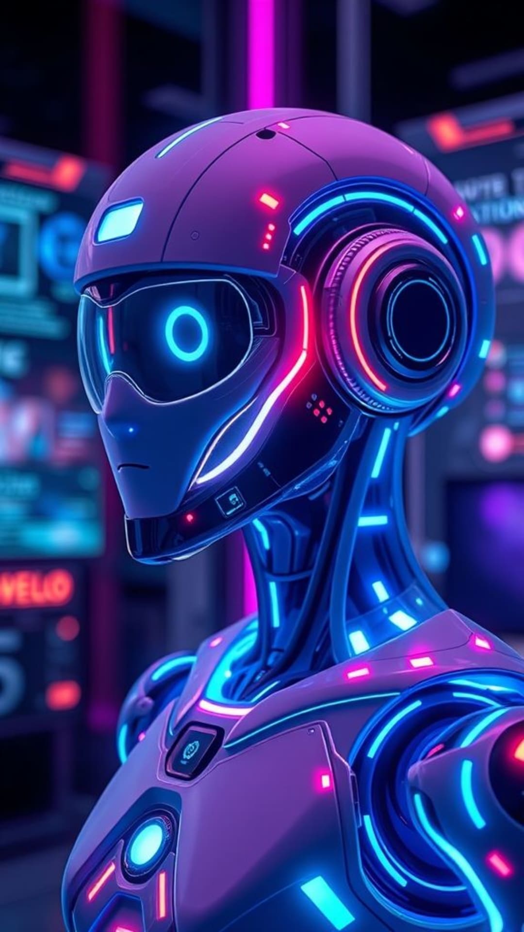 Tecnologia e innovazione dispositivi futuristici interfacce robotiche assistenti virtuali design domotica IA temi vita digitale arte digitale branding tecnologico