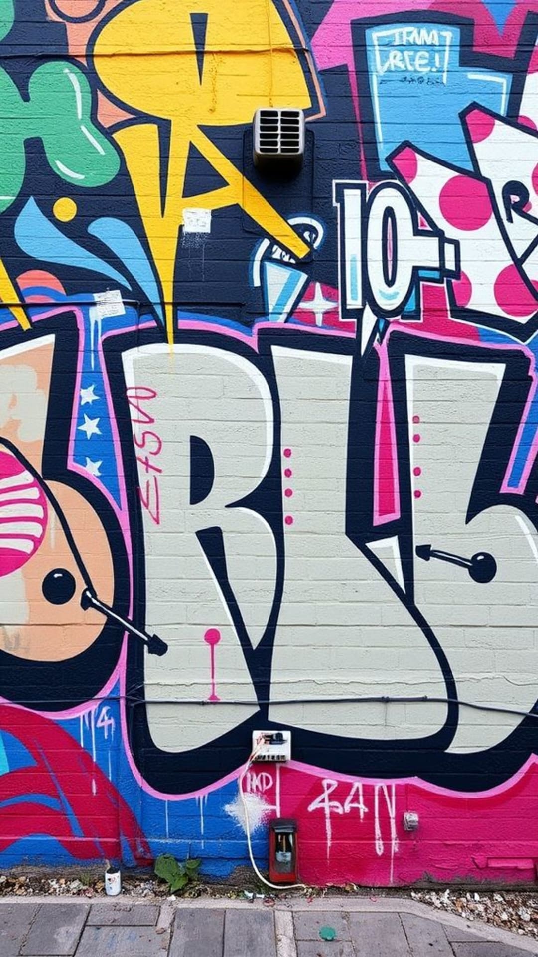 Arte di strada urbana murali vivaci colorati espressivi