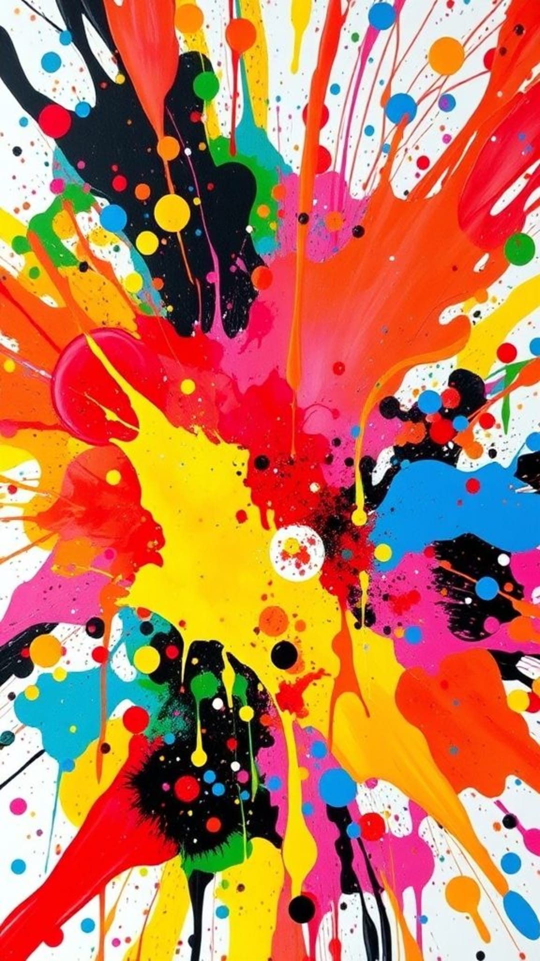 Astrazione di schizzi di vernice con colori vivaci energia caotica effetti dinamici