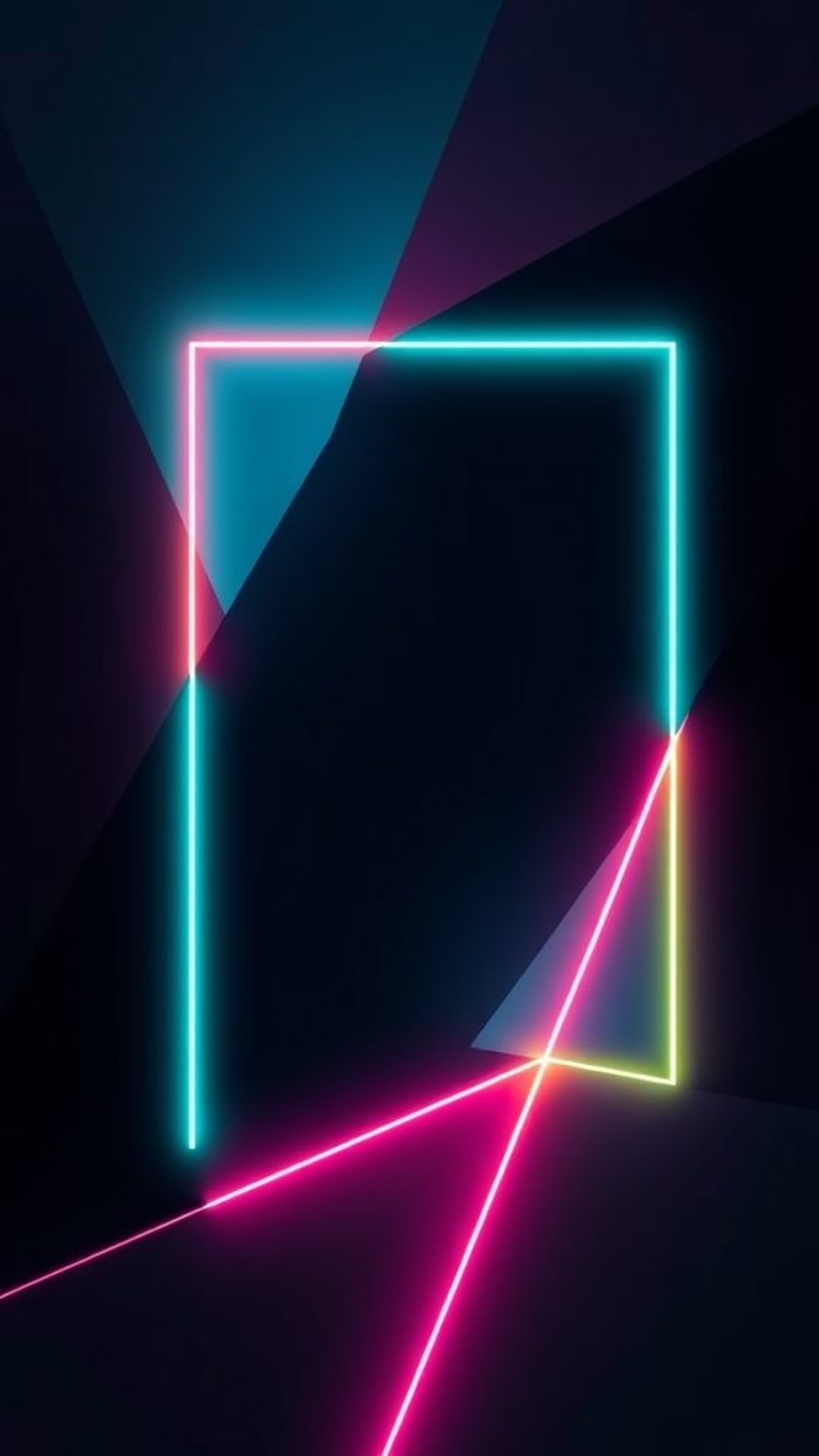 forme geometriche astratte bagliore al neon arte minimalista