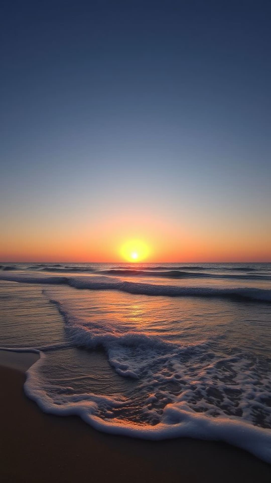 onde serene sulla spiaggia alba paesaggio tranquillo