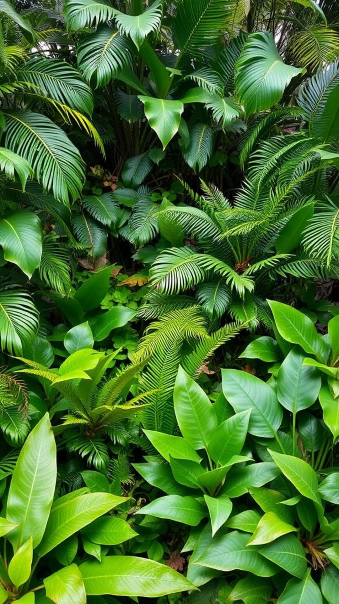 giungla tropicale verdeggiante piante esotiche