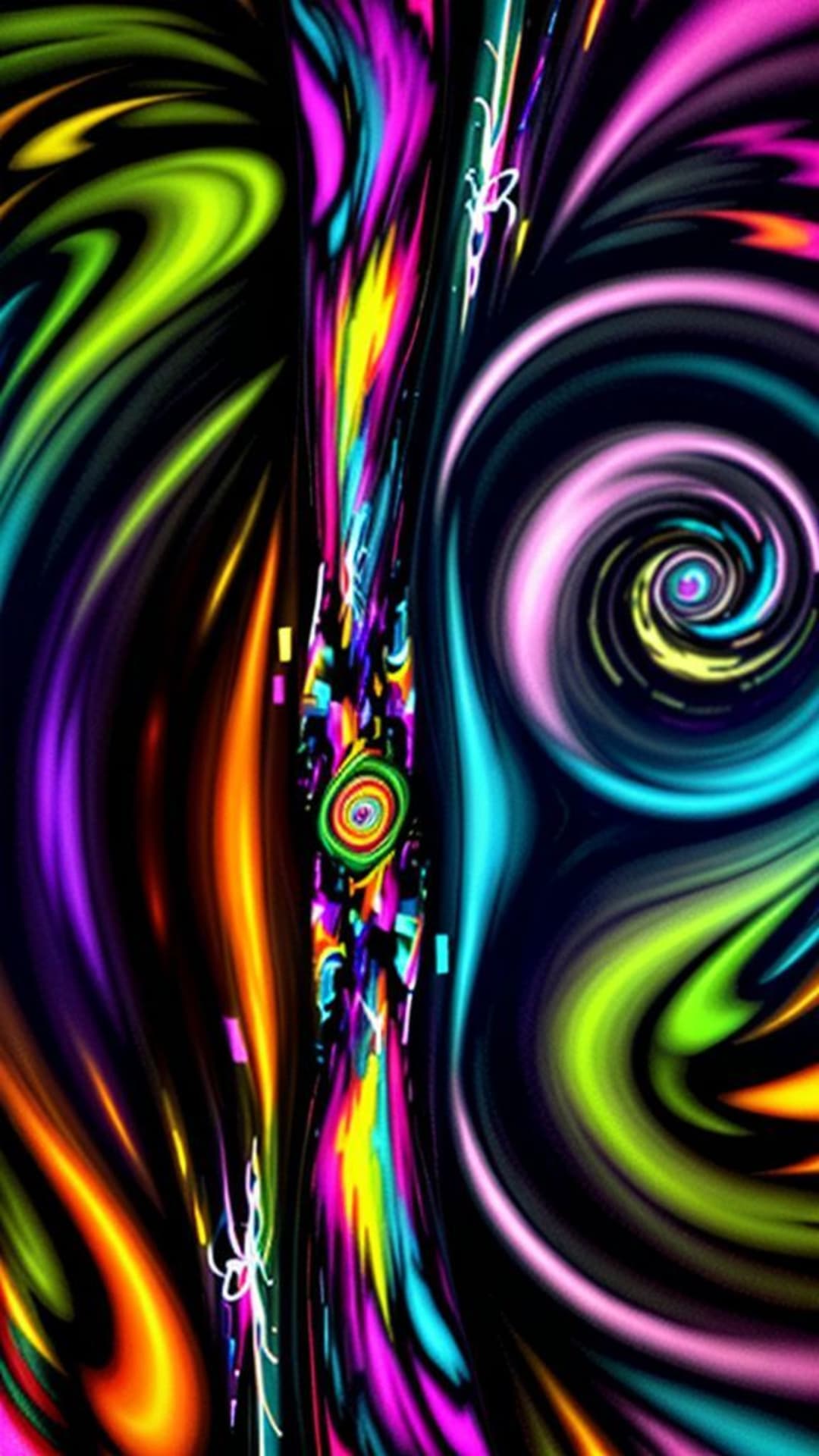 design astratto vorticoso psichedelico vivace ipnotico colorato
