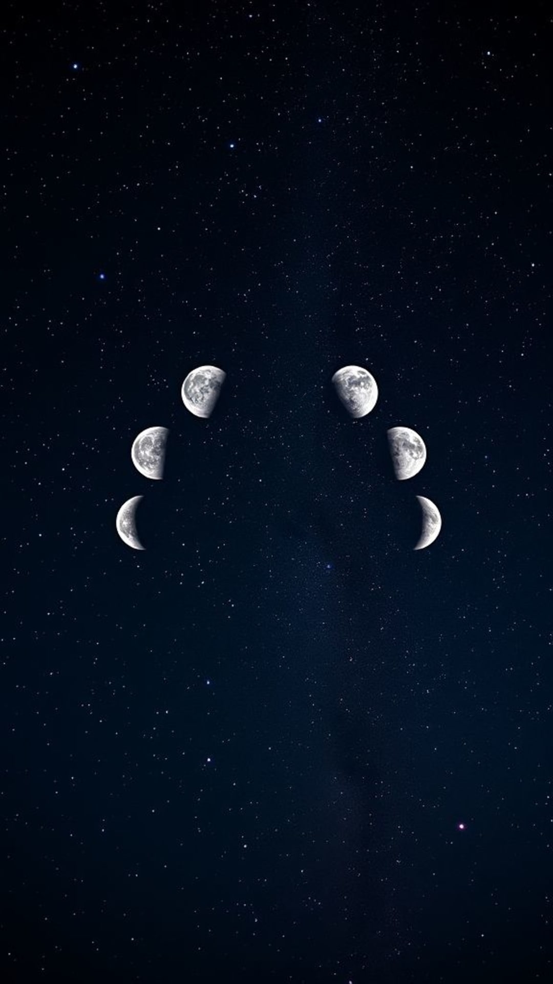 Fasi lunari celestiali notte stellata bellezza cosmica sfondo