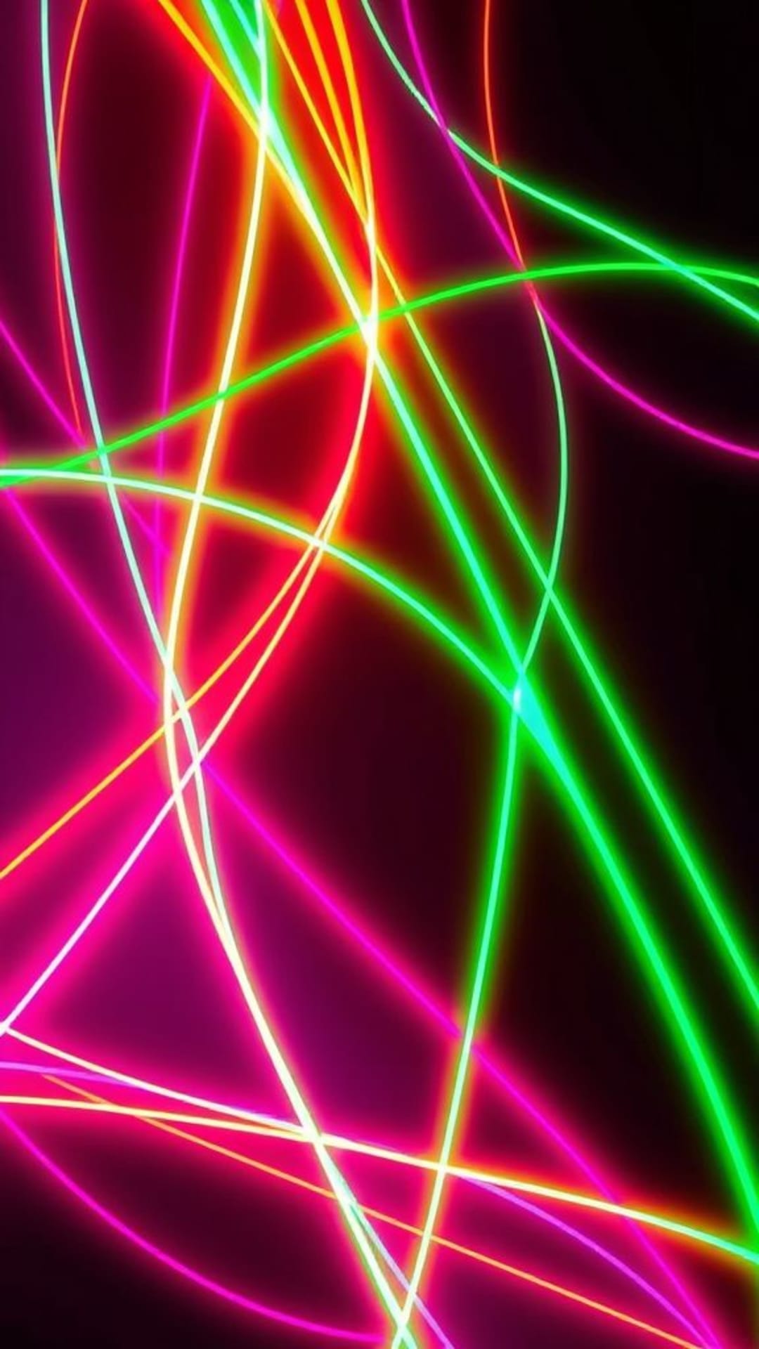 Linee astratte vibranti ed energetic con bagliore neon UV come sfondo
