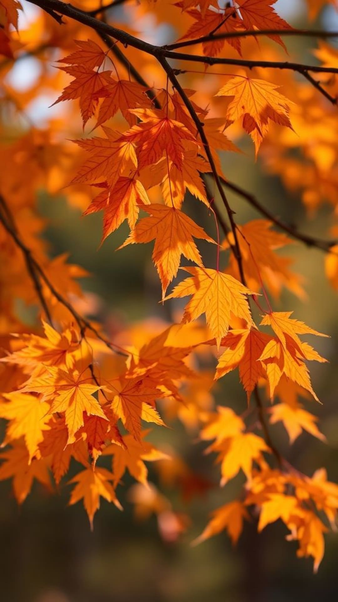 Foglie di acero autunnale che cadono sfondo della stagione calda e accogliente