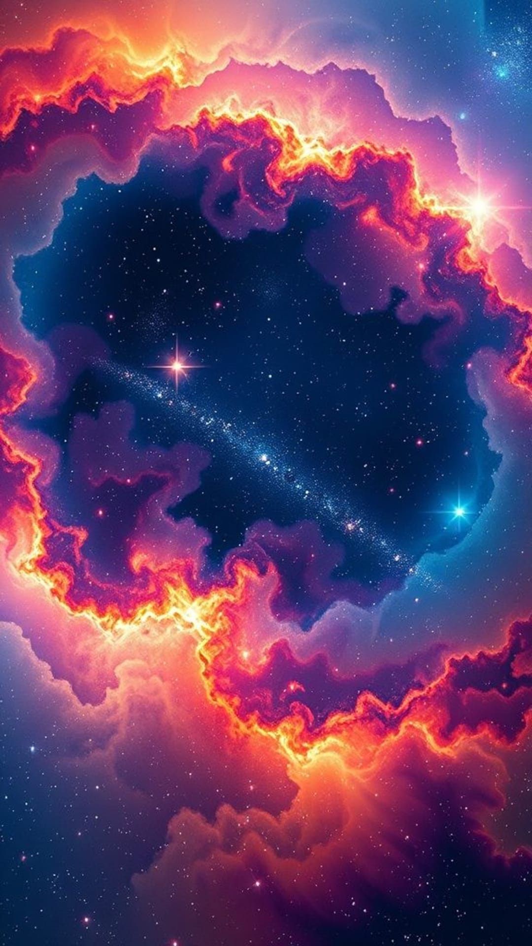 nebulosa galattica astratta cosmica stelle colori vivaci arte spaziale ad alta risoluzione