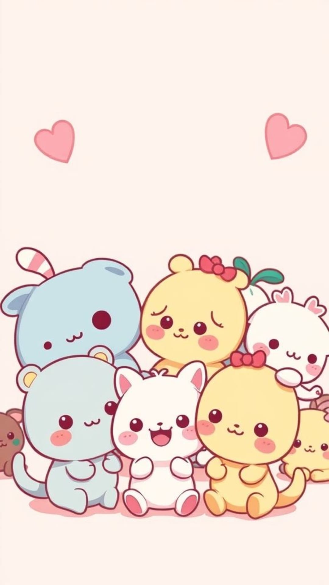 personaggi carini adorabili colori pastello cartone divertente giocoso