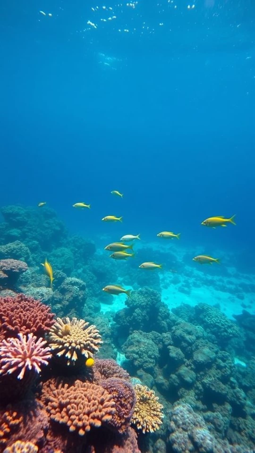 vita marina sott'acqua pesci tropicali corallo barriera scena acquatica vibrante