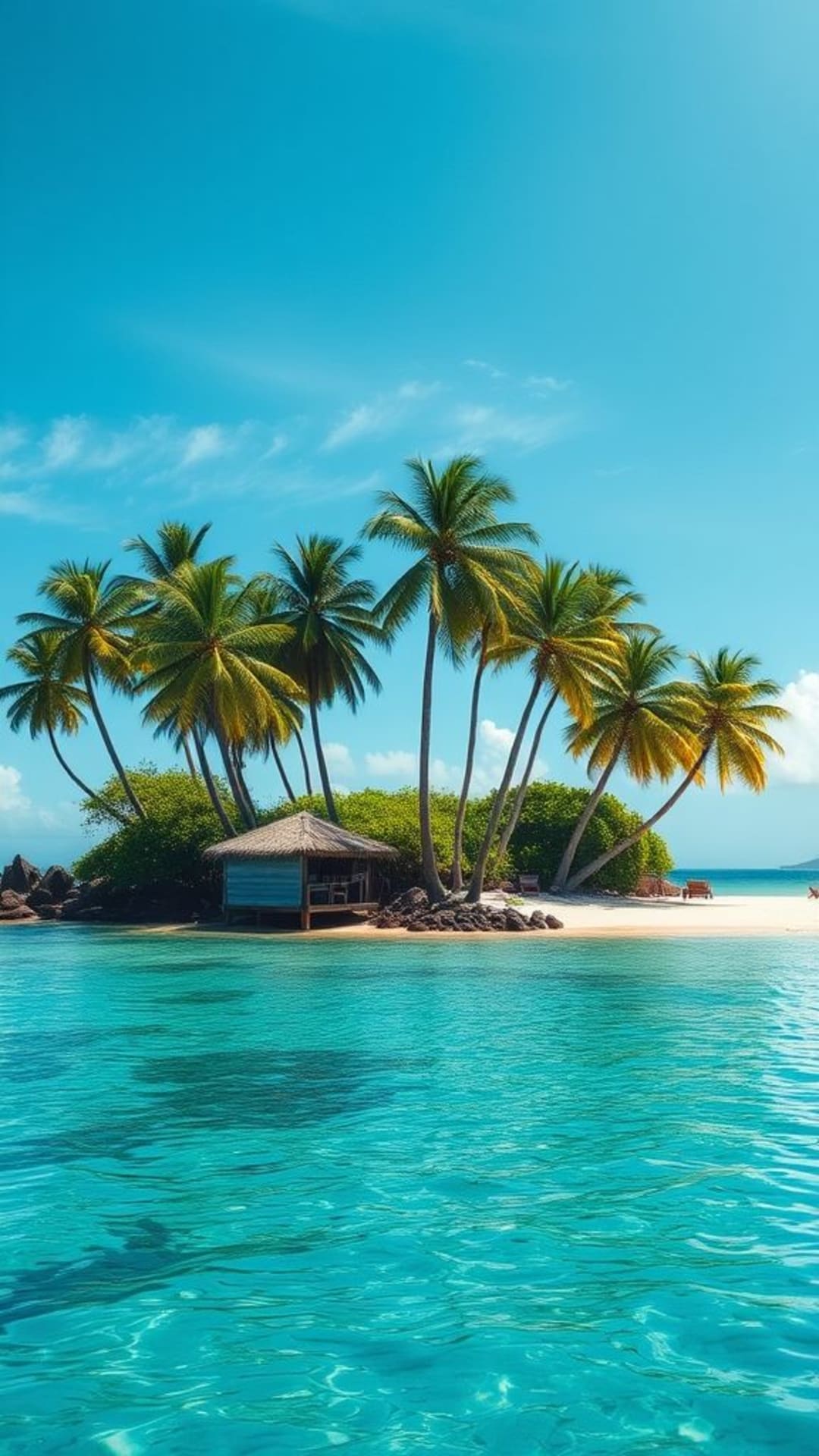 paradiso tropicale palme spiagge acque cristalline atmosfera insulare