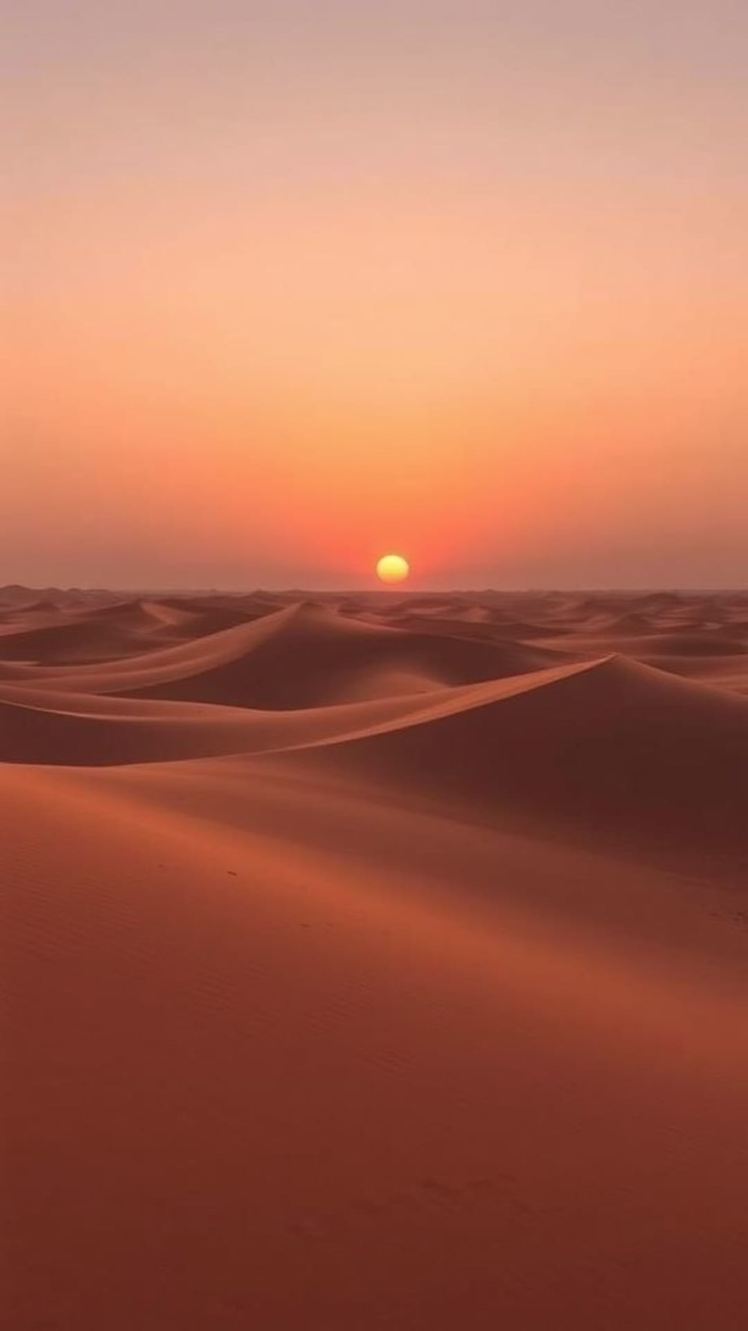 dune del deserto tramonto tonalità calde paesaggio minimalista atmosfera tranquilla pacifica