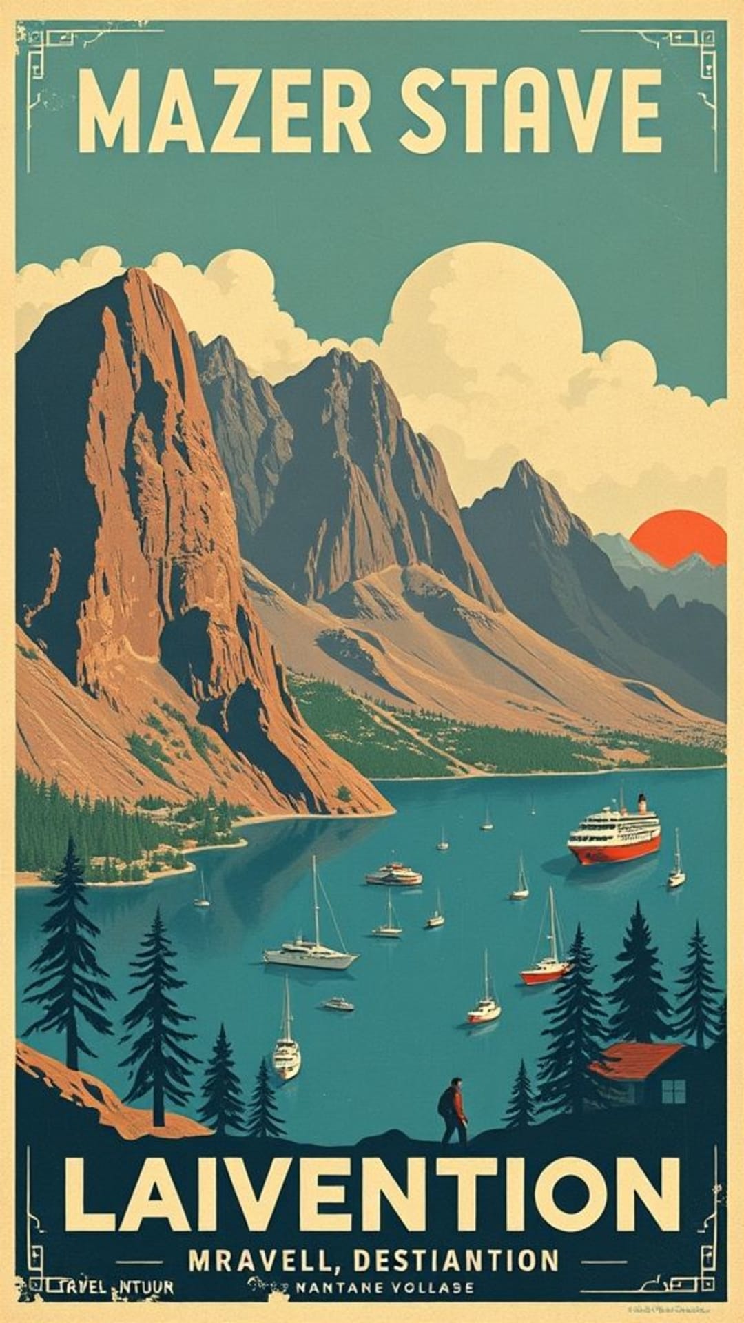 manifesto di viaggio vintage destinazioni di viaggio retrò avventura poster di viaggio nostalgico