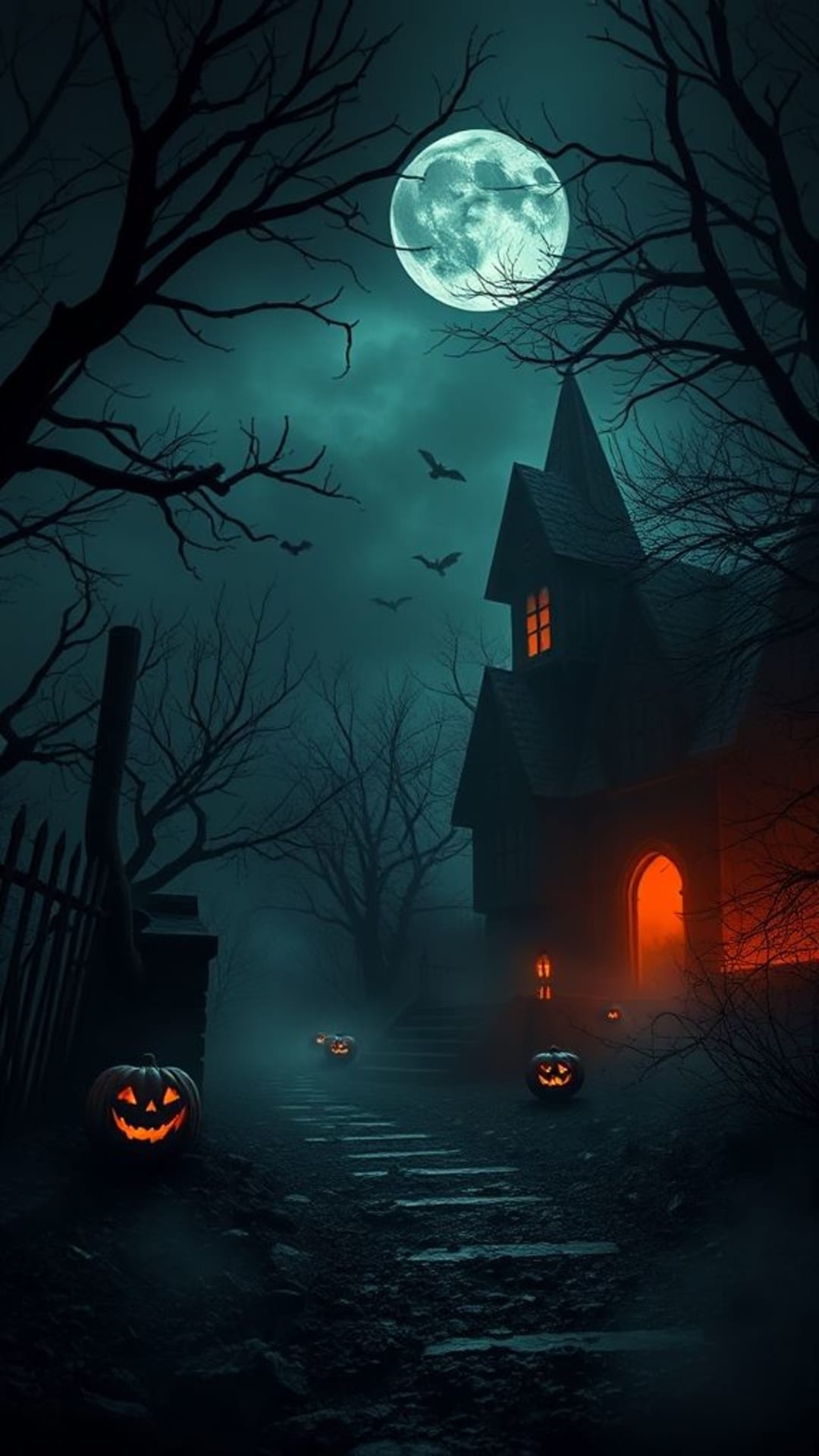 Halloween oscuro spaventoso inquietante atmosfera da horror tematica spettrale
