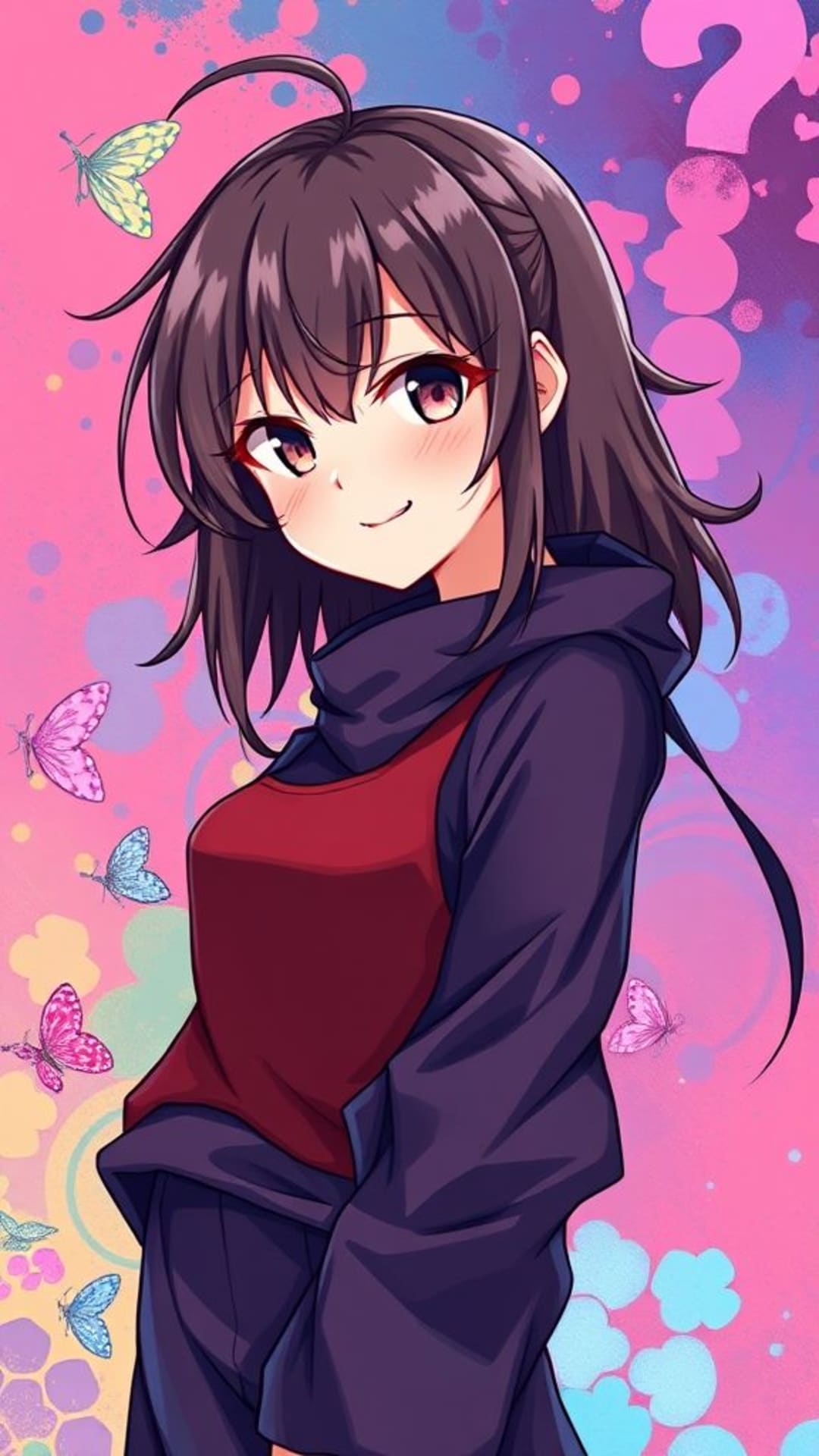 personaggio anime arte digitale sfondo vibrante