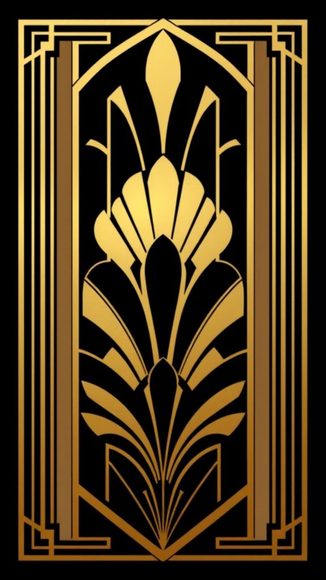 motivo di lusso in stile art déco dorato e nero