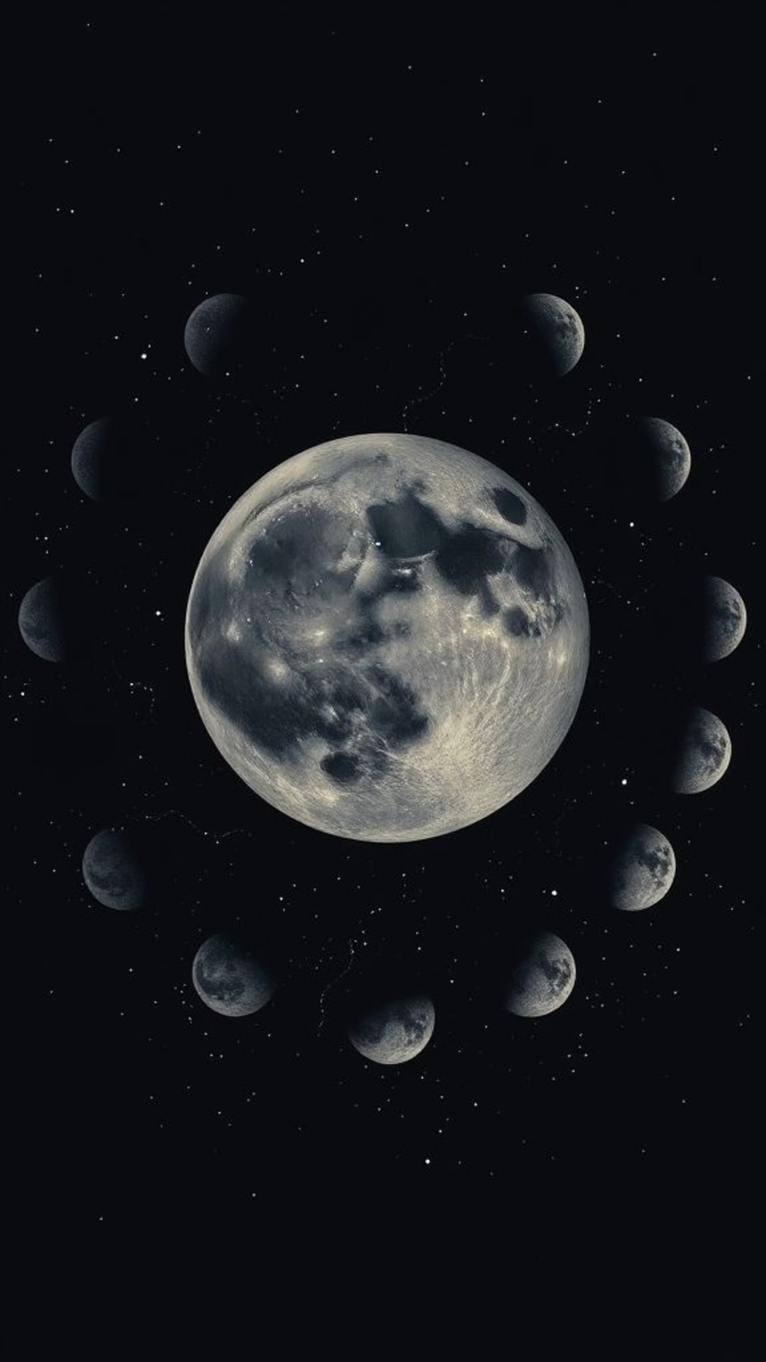 fasi delle lune celestiali tema scuro