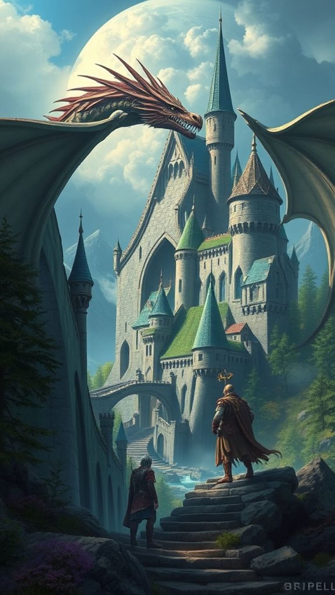 mondi fantastici draghi magia castelli medievali armature paesaggi mistici missioni epiche foreste incantate creature mitiche