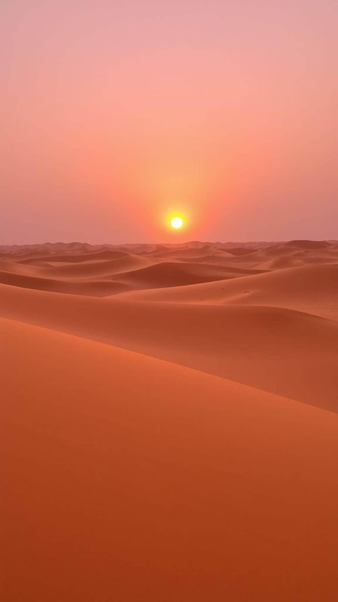 tramonto nel deserto, calde dune sabbiose, sfondo minimalista pittoresco