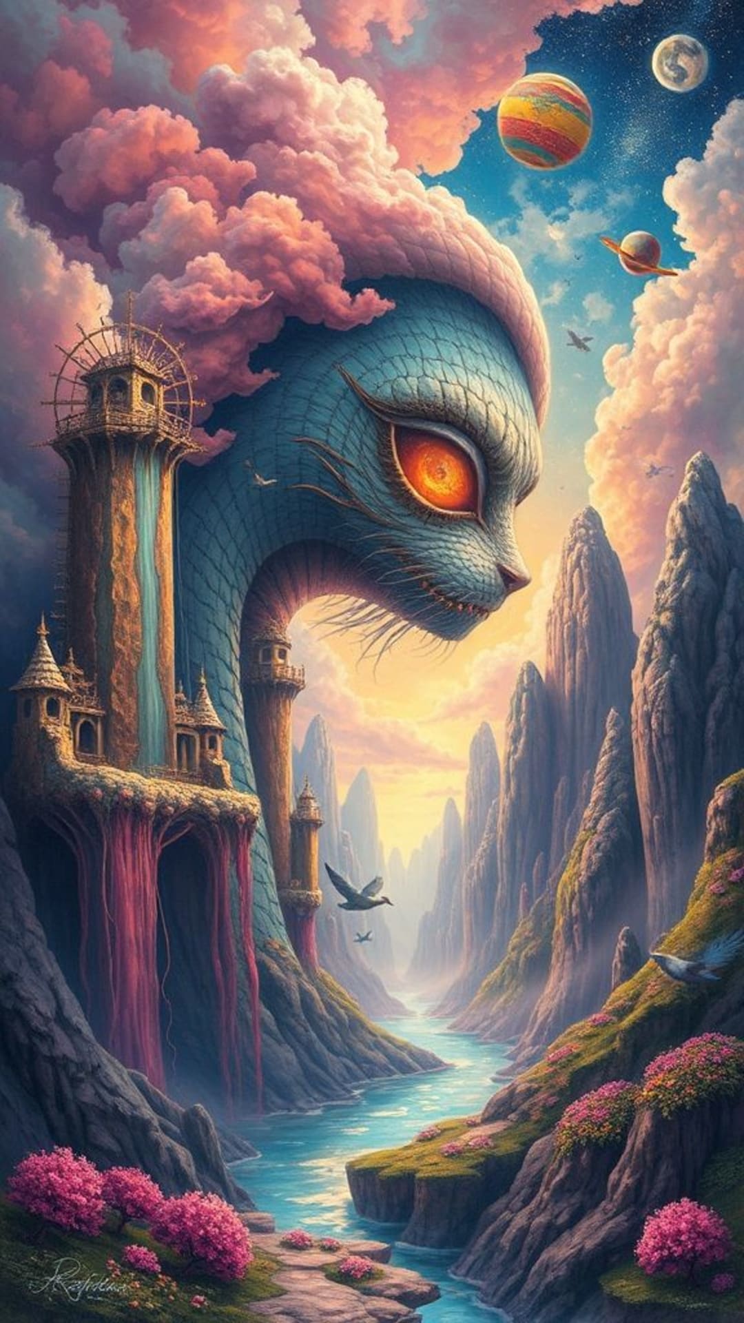 mondi fantastici surreali paesaggi onirici arte colorata immaginazione