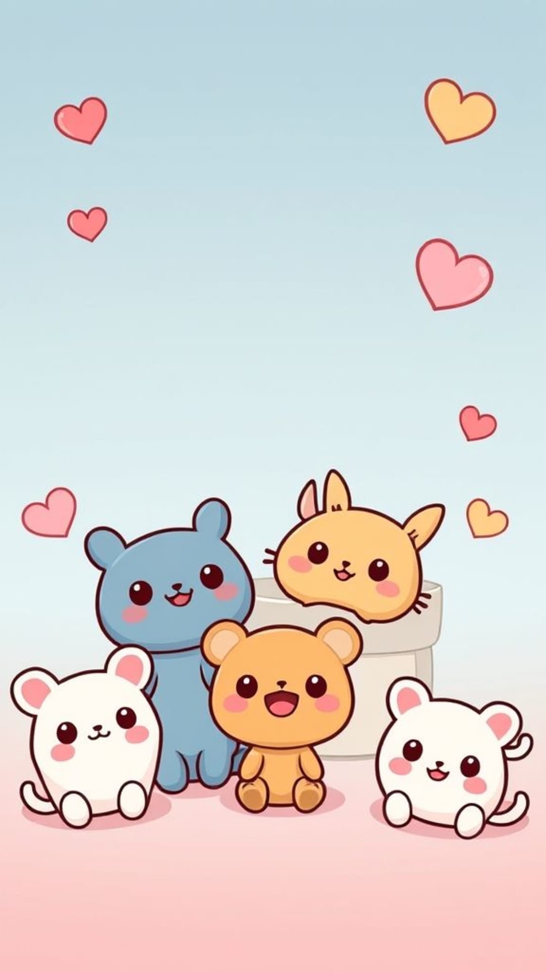 caratteri carini kawaii animali cartoni animati giochi sfondi giocosi