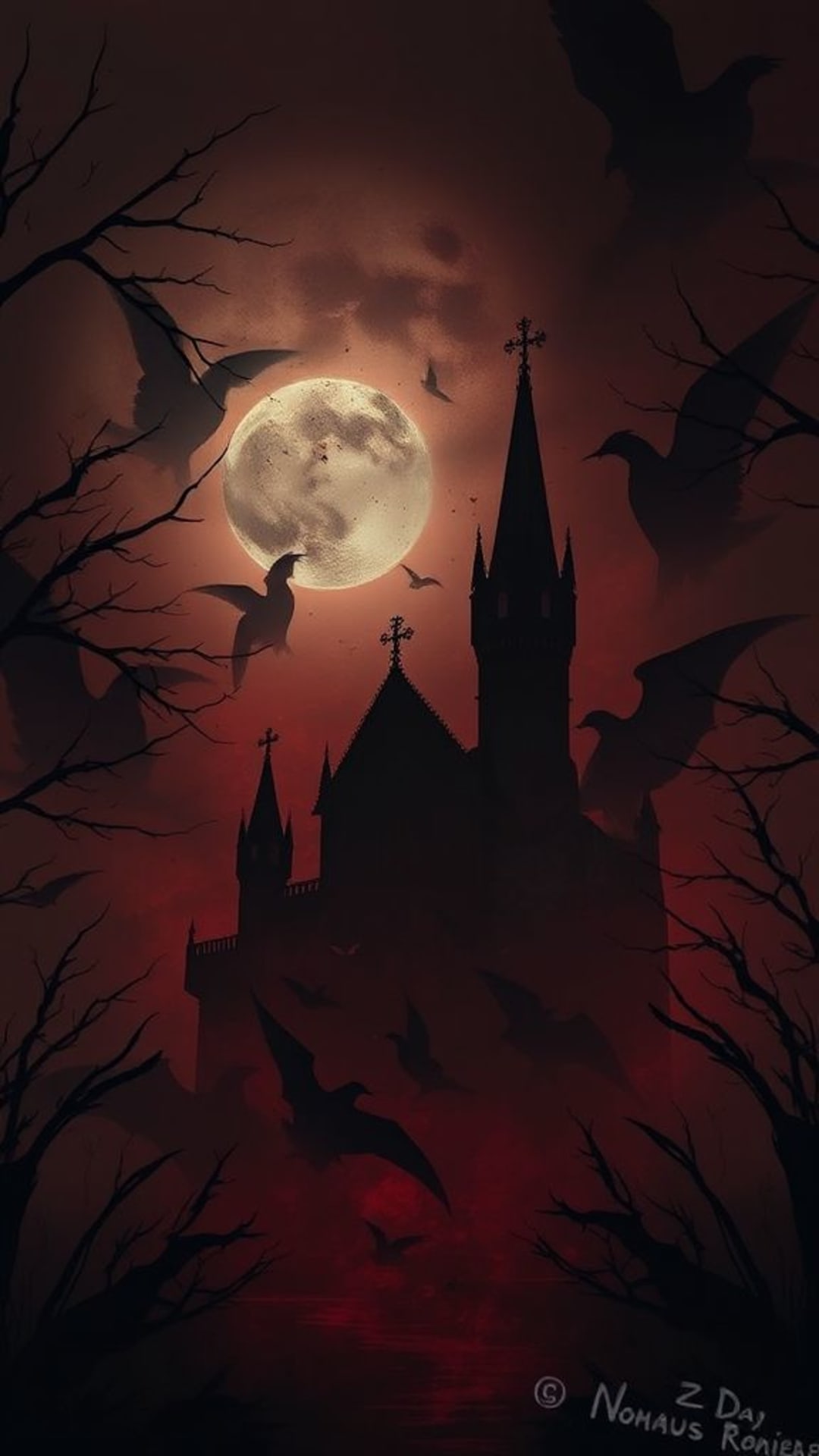 arte gotica oscura, sfondi cupi, drammatici e malinconici