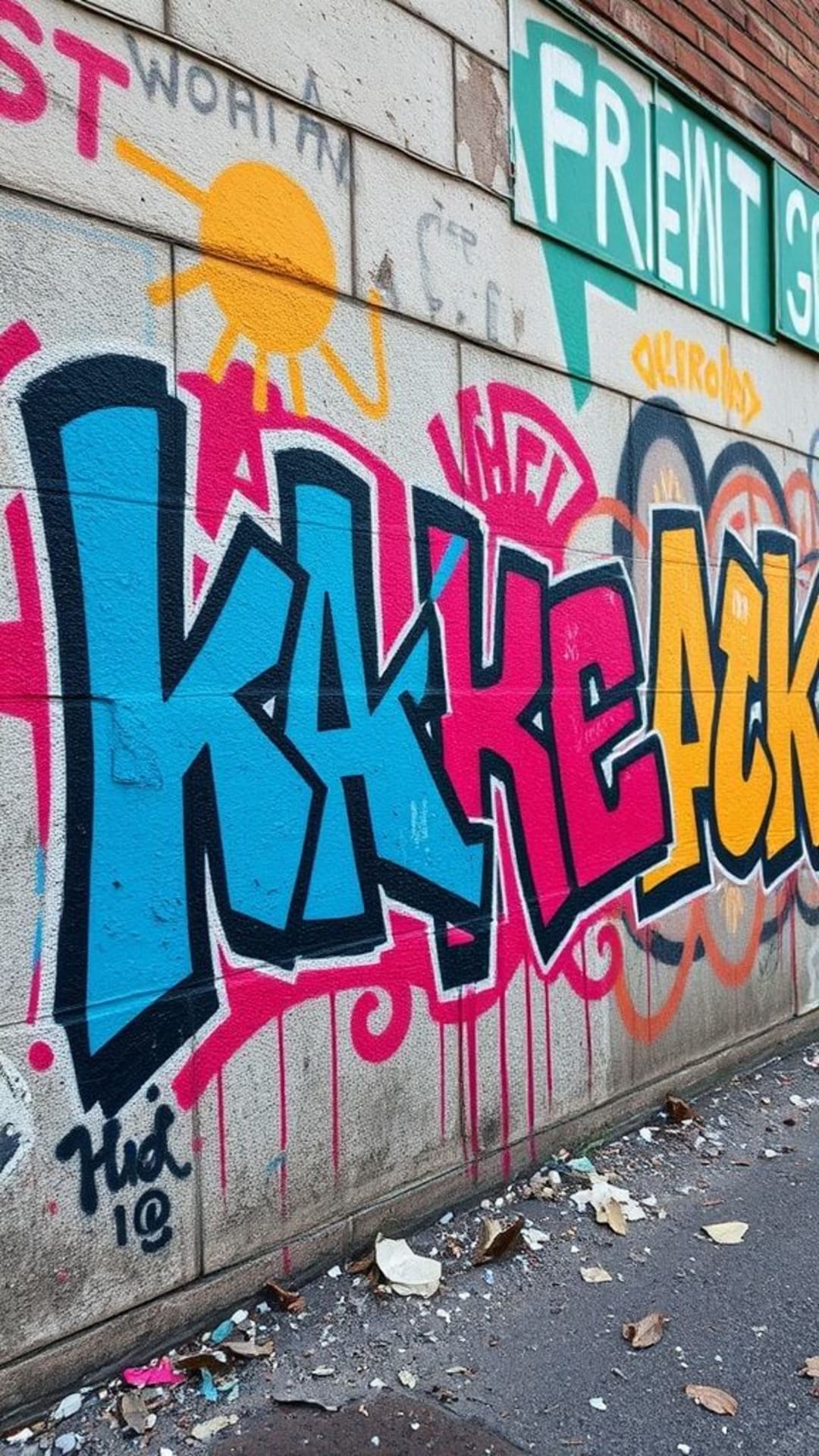arte urbana di strada graffiti murales trame ruvidi colori audaci ribelli taglienti atmosfera di strada