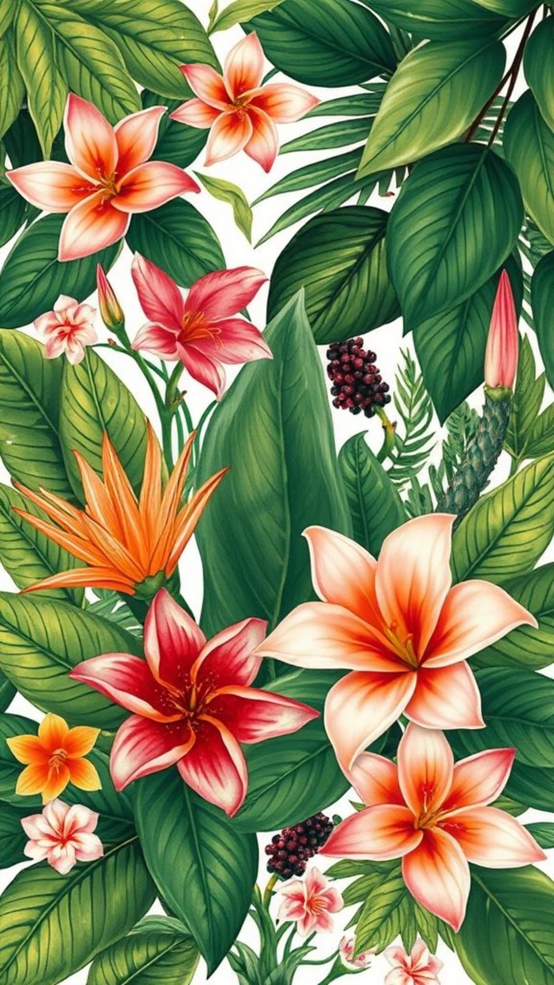 motivi floreali fiori tropicali esotici rigogliosa vegetazione estetica naturale elegante