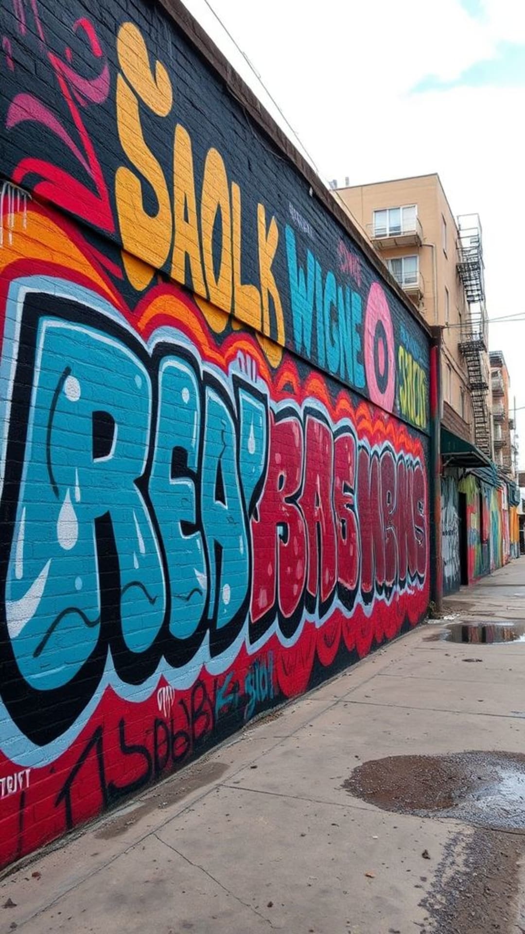 arte di strada urbana graffiti murales audaci colorati spray paint paesaggi urbani scene cittadine robuste