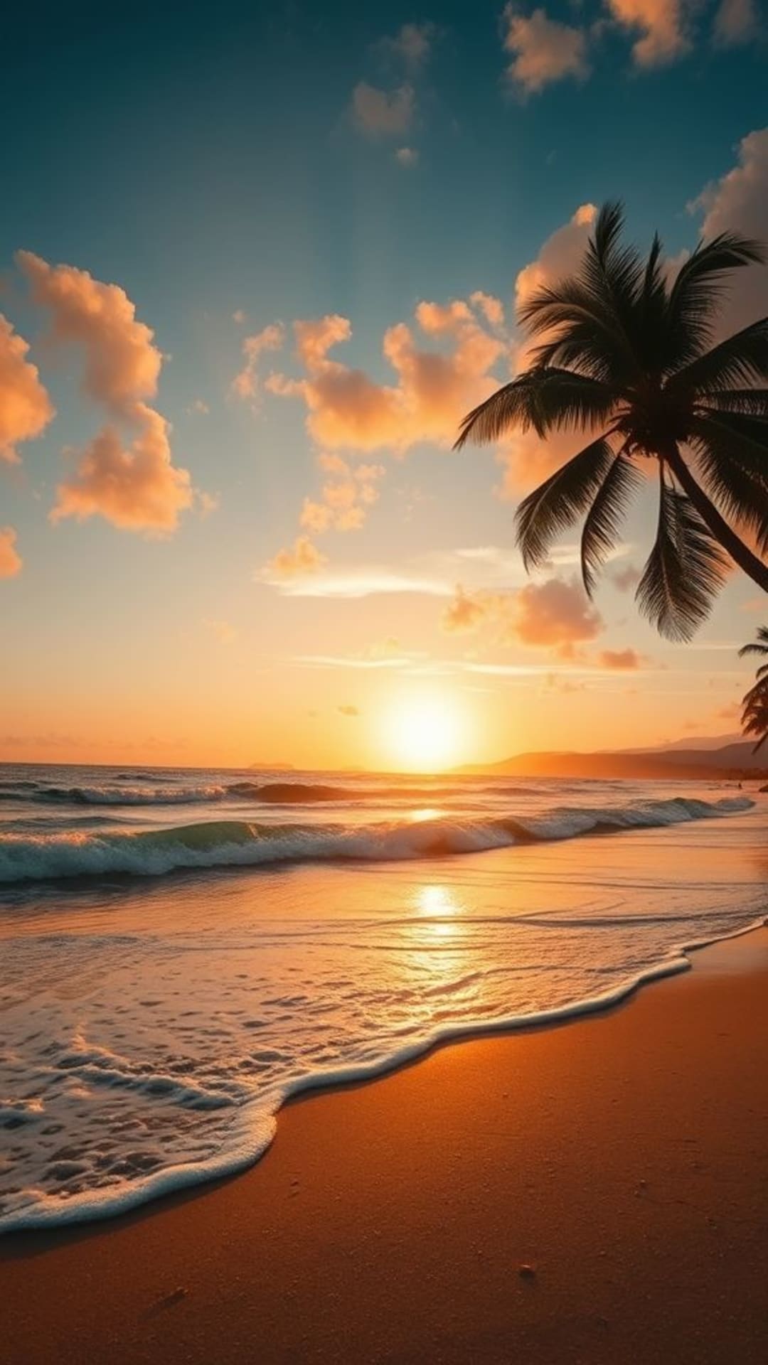 onde dell'oceano al tramonto atmosfera tropicale