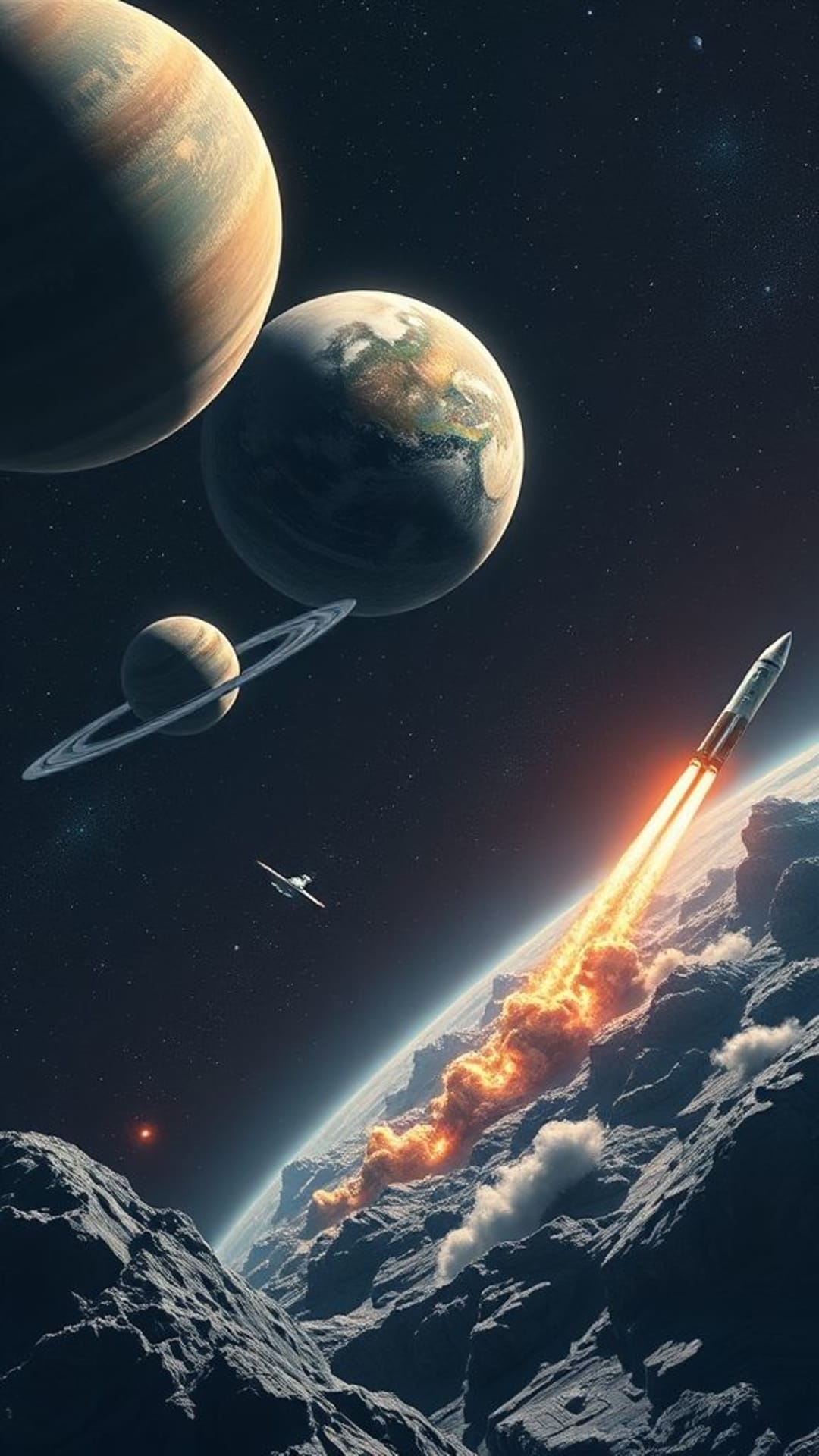 esplorazione spaziale razzi pianeti astronauti viaggi cosmici missioni fantascienza temi futuristici stazioni spaziali universo mondi alieni
