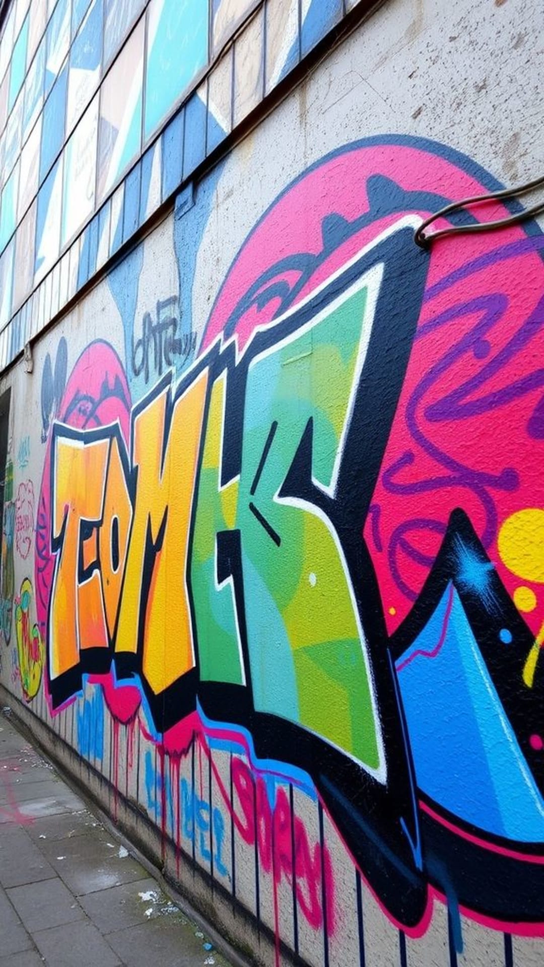 arte di strada vibrante, graffiti, dinamico