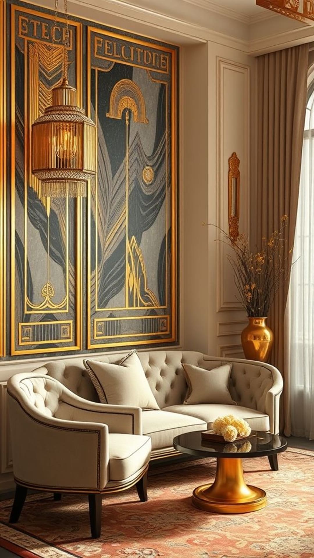 Accenti dorati di lusso in stile art déco