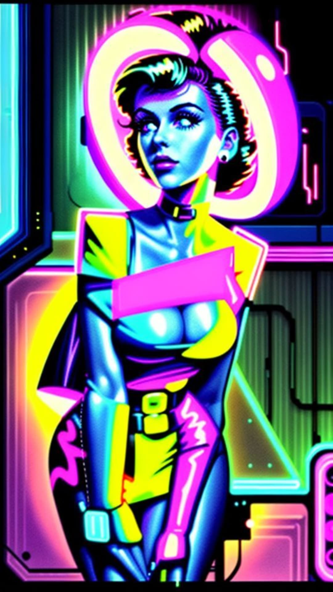 retro vintage neon estetica della cultura pop degli anni 80