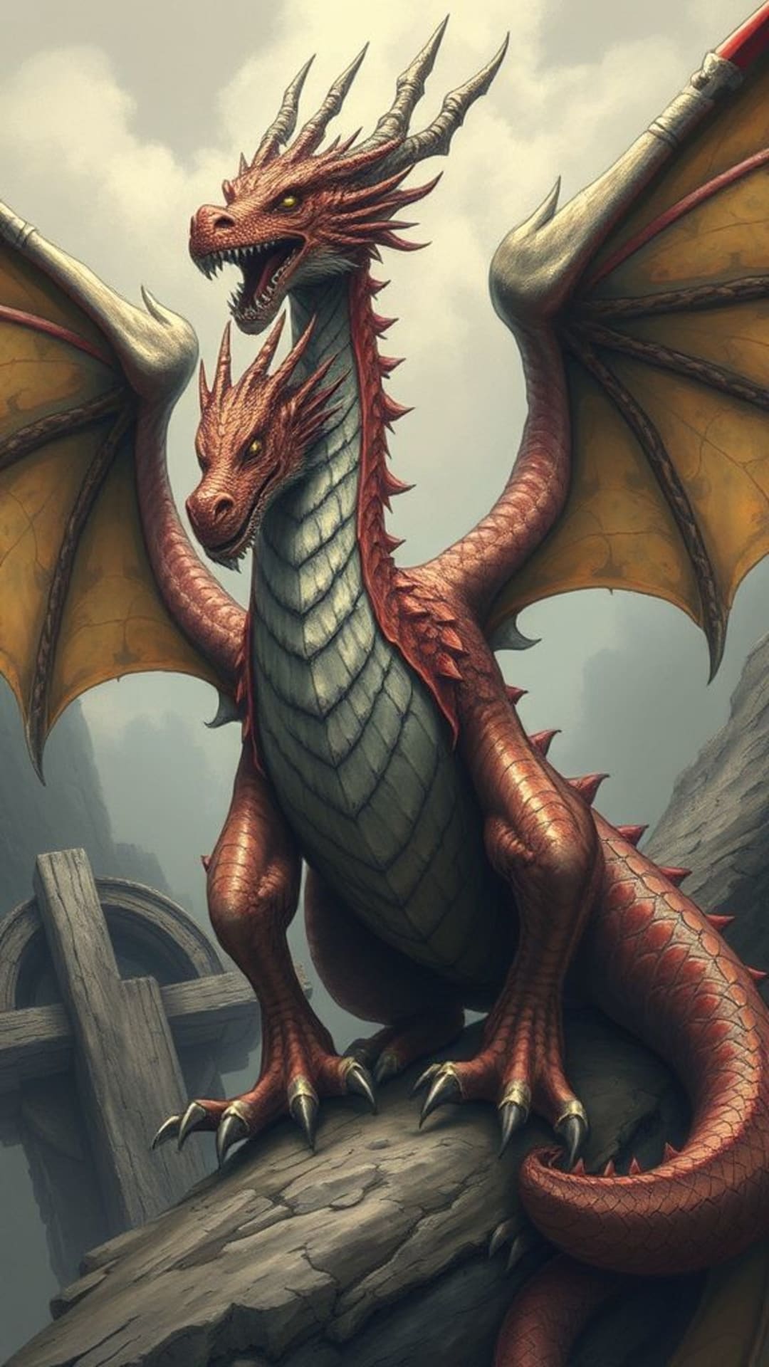 drago fantasy creature medieval mitici dettagli elevati