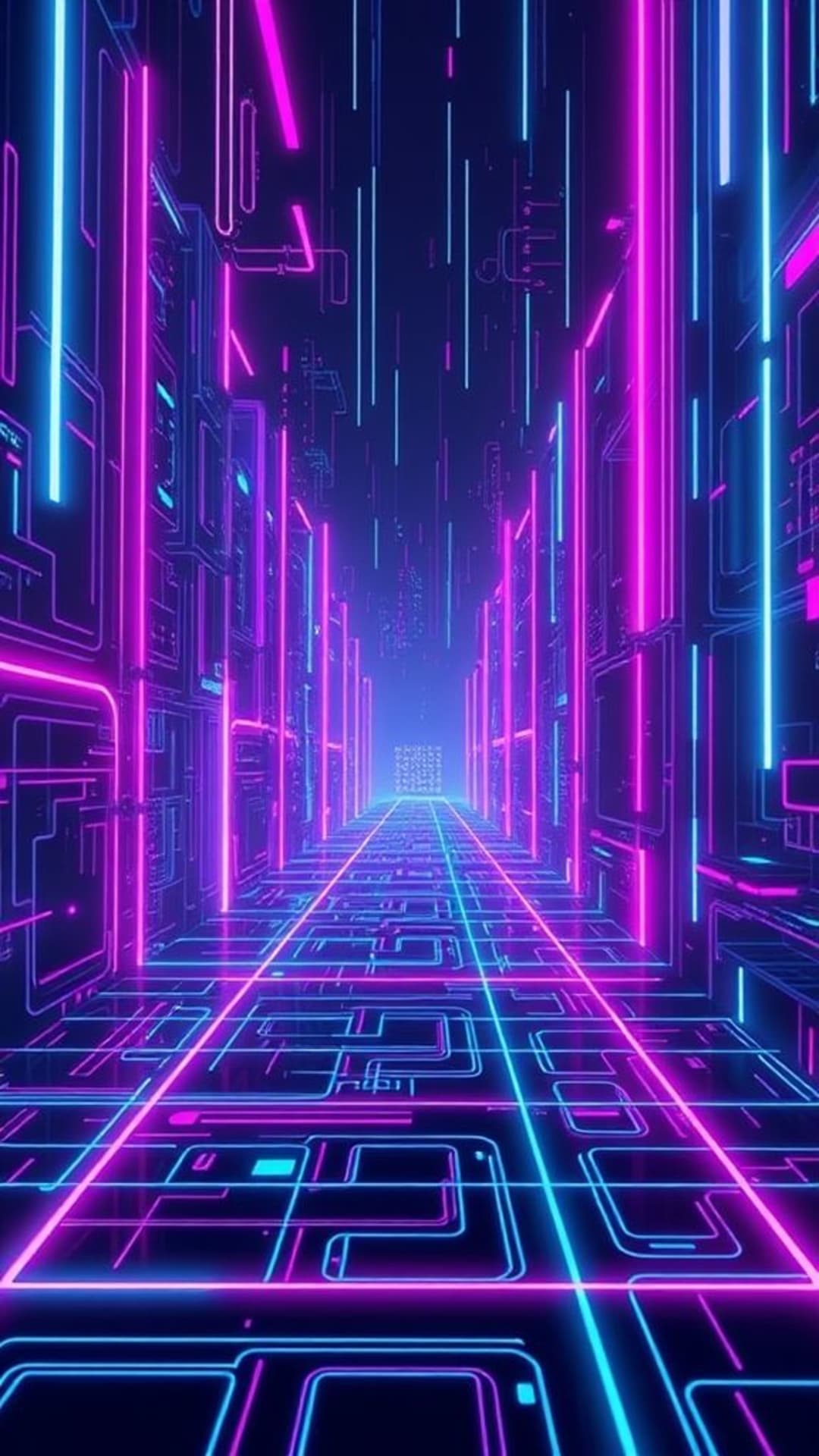 arte digitale estetica cyber griglia neon