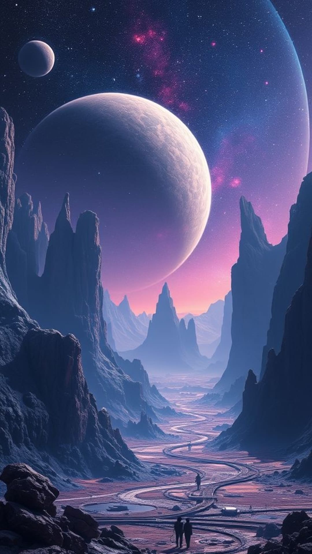 paesaggi futuristici nello spazio esterno mondi alieni