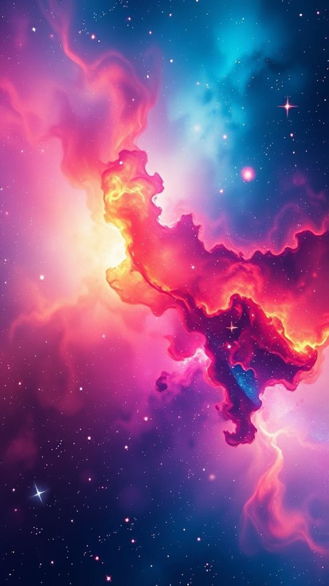 galassia nebulosa arte astratta colori vivaci spazio cosmico pittura digitale galassia colorata stelle