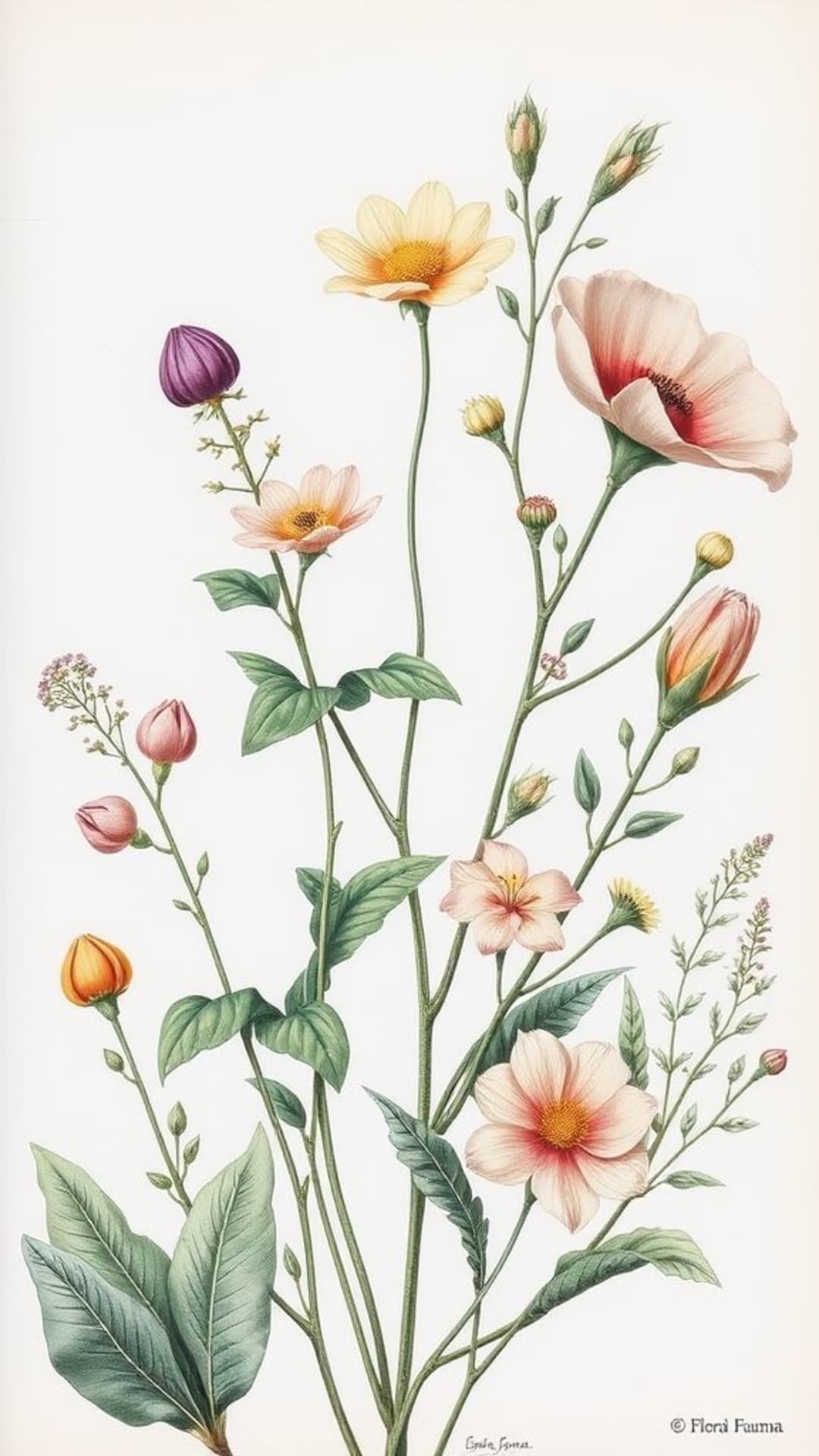 illustrazioni botaniche dettagliate di flora e fauna