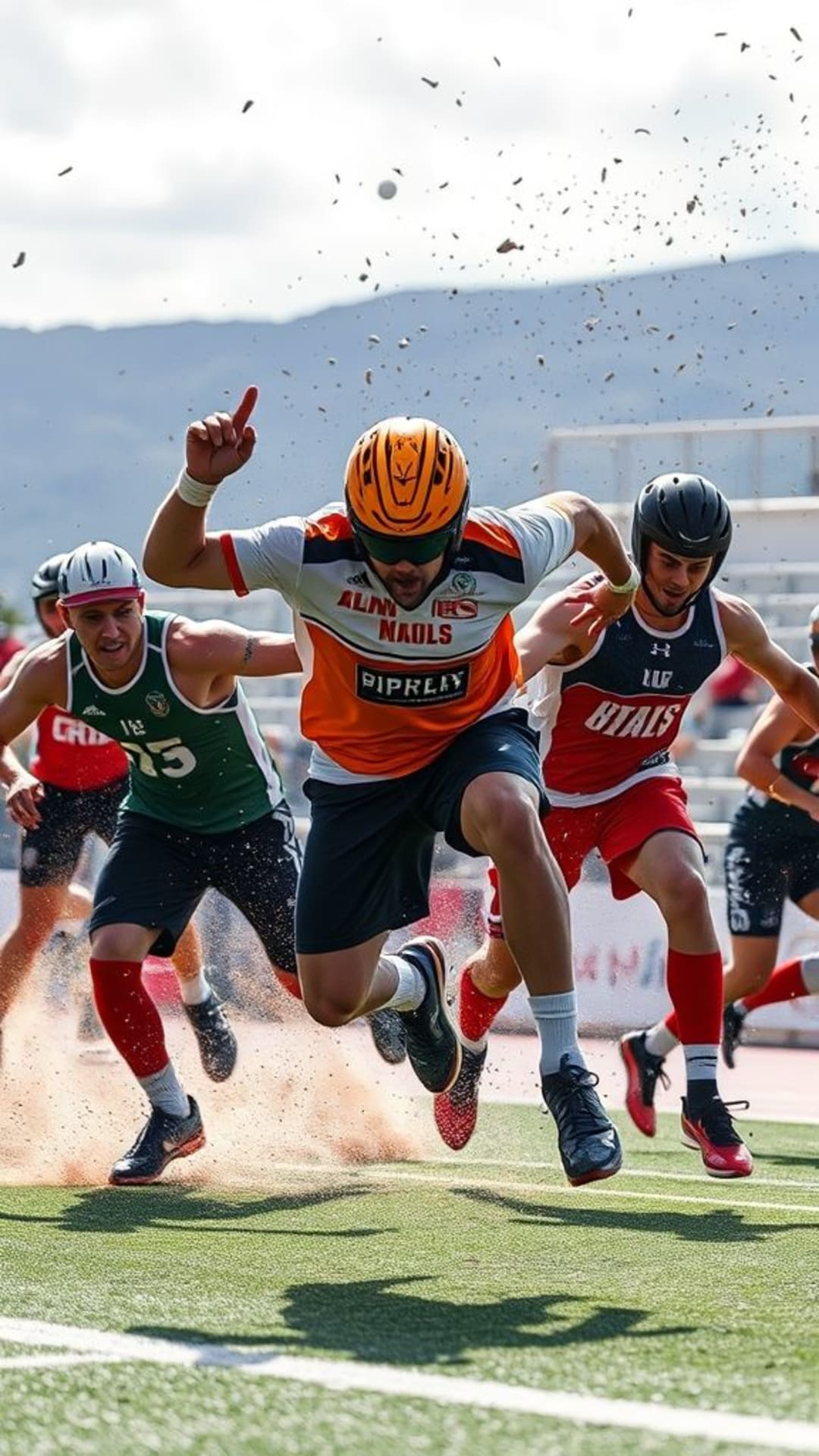 azione sportiva movimento dinamico atleti sport estremi momenti competitivi scene vivaci energetiche ispiranti motivazione