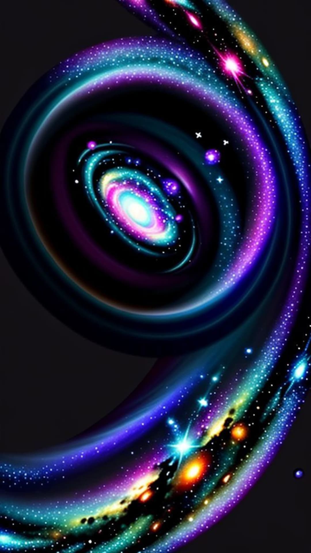 galassia nebulosa stelle estetica cosmica spazio sfondo colori vivaci arte astratta buco nero spazio profondo