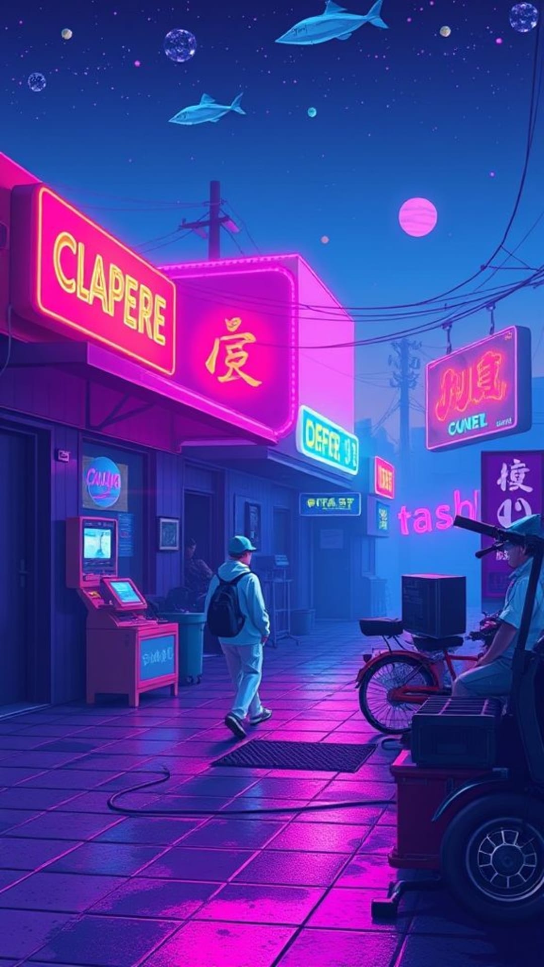 retro vintage anni 80 90 vibe neon pixel art nostalgico colorato synthwave vaporwave estetica