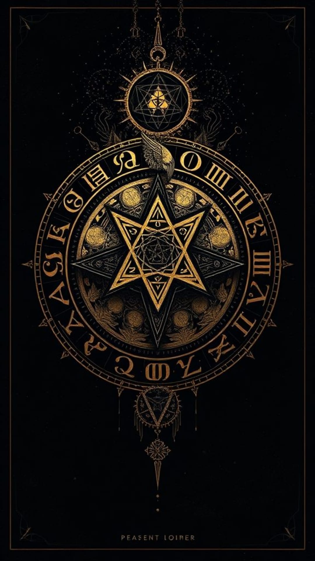 simboli mistici antiche rune iconografia spirituale illuminazione spirituale simboli esoterici estetica oscura