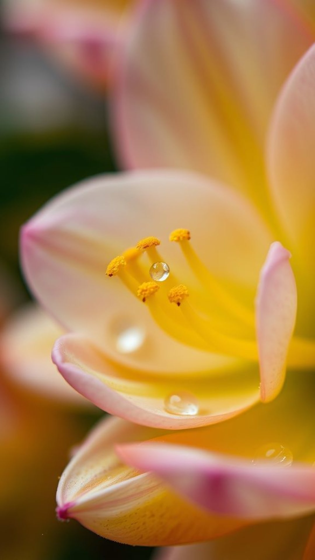 fiore primo piano macro dettagliato petali gocce di rugiada fioriture vibranti primaverili romantiche