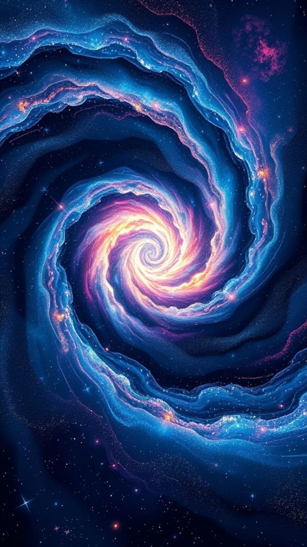vortice ipnotico a spirale galattica stelle ipnotizzanti illusione ottica spaziale sfondo