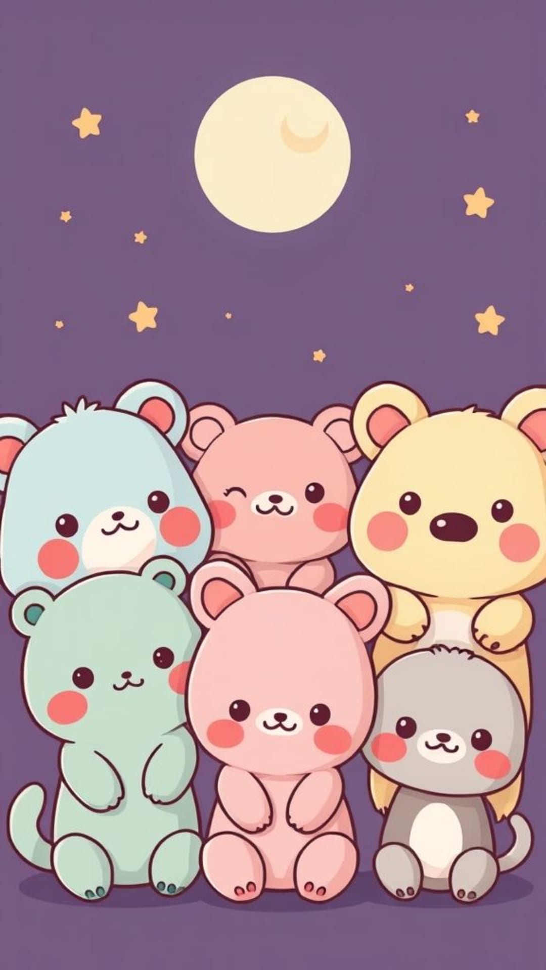 amicelli animale carino personaggi dei cartoni colori pastello