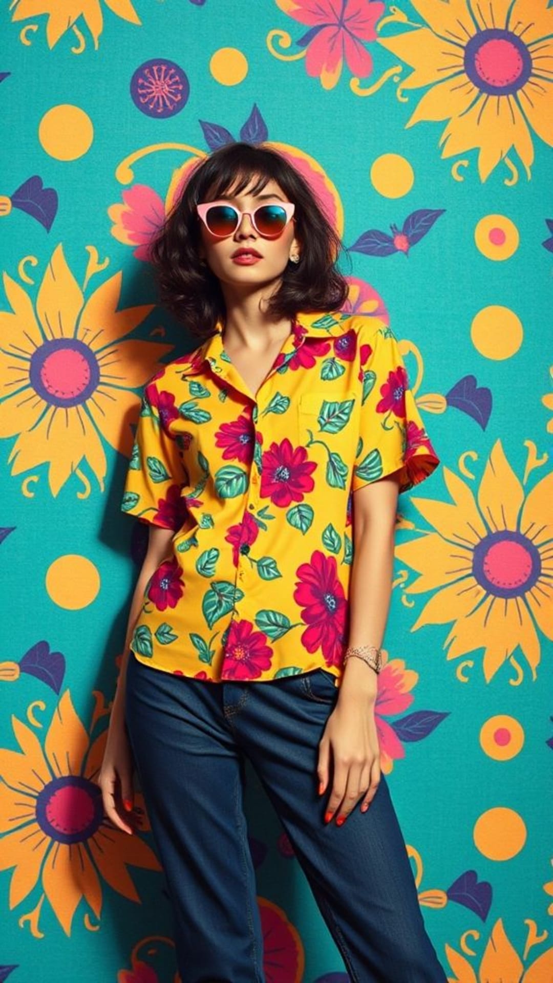 Motivi vintage retrò estetica degli anni '80 e '90 colorati