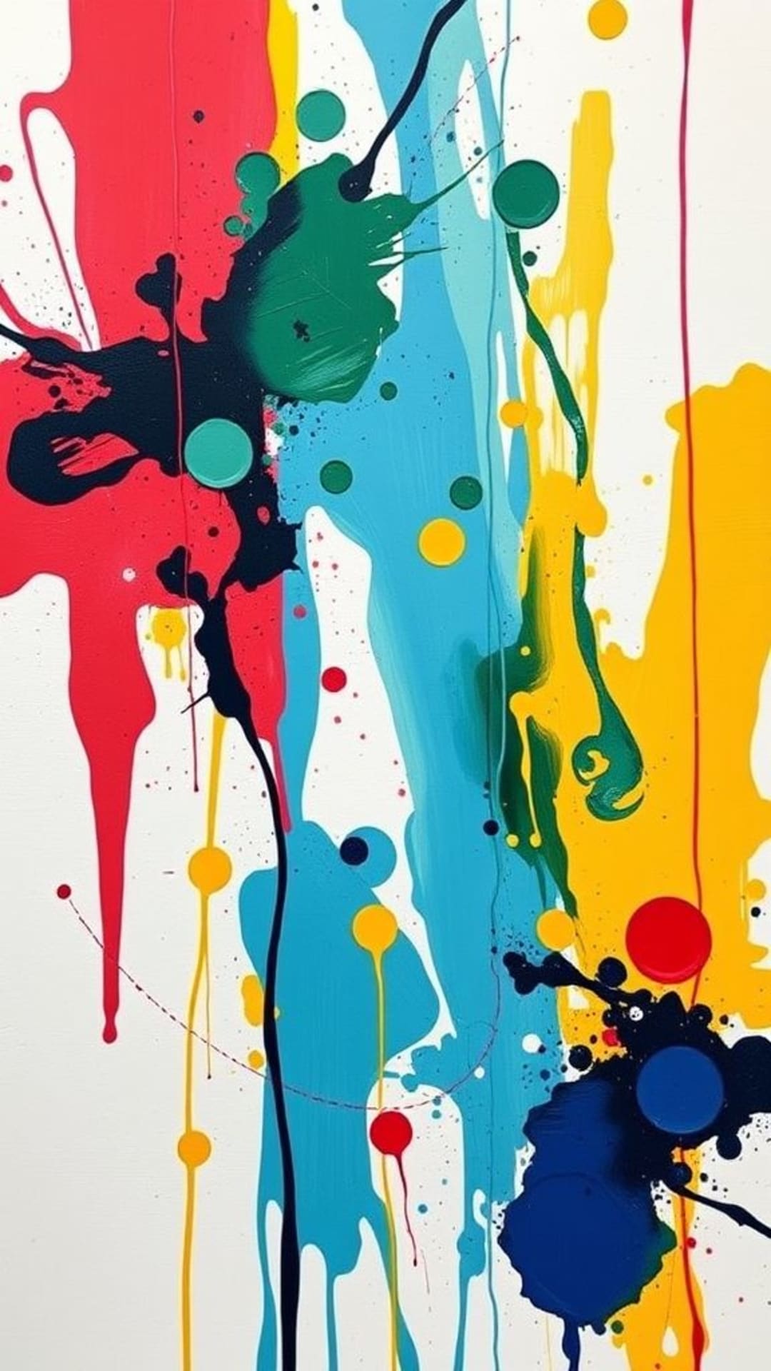 schizzi di vernice astratta, combinazioni di colori audaci, dinamici